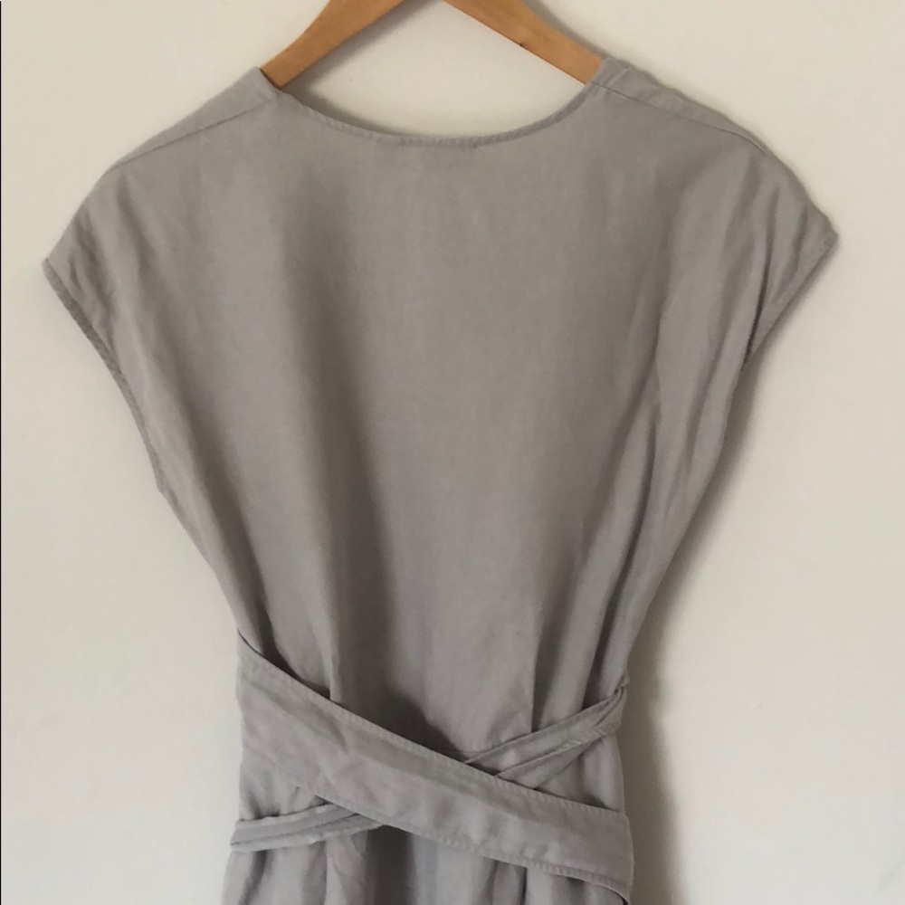 Aritzia Wilfred Brax Wrap Tie Jumpsuit Pearl Grey - Picture 7 of 7
